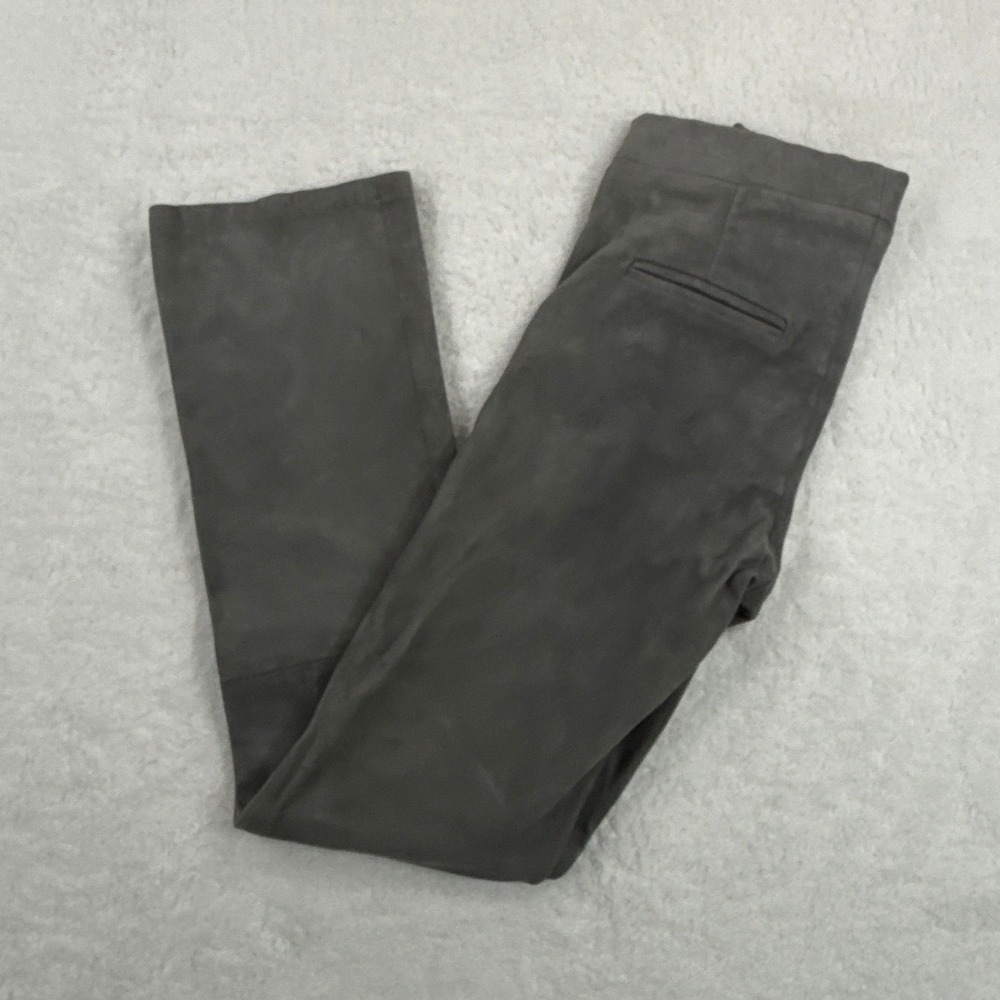 ARMA Lamb Leather Pants Womens EU36 Gray Suede Flare Kick Bootcut Luxury